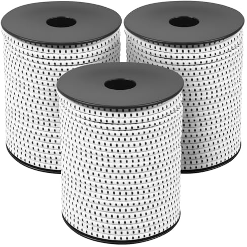 3 Rollen Gummiseil 3mm Expanderseil 30M Lang Elastische Gummischnur Gummikordel Elastische Kordel Gummiband Rund für Zelt Camping Armbänder, Perlen, Halskette und DIY