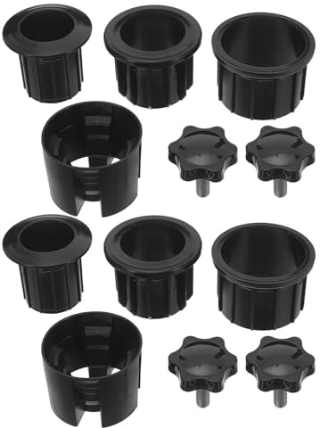 INOOMP Cache Pied Parasol Extérieur en Plastique Noir 12pcs pour Base de Parasol de Table Patio, Solution Facile à Installer pour Balcon et Plage