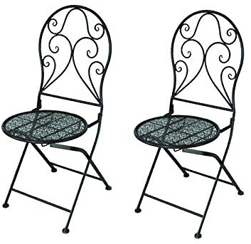 HTI-Line Gartenstuhl 2er-Set Lani Braun Metallstuhl nostalgisch Klappstuhl