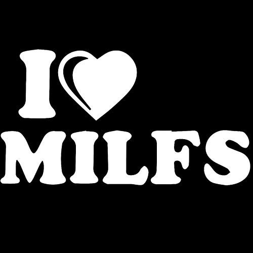 SUIFENG Autoaufkleber 17.8Cmx9.7Cm Ich Liebe Milfs Auto LKW Boot Vinyl Aufkleber Aufkleber Tablet Lustige Auto Aufkleber Auto Stylings Black Sliver