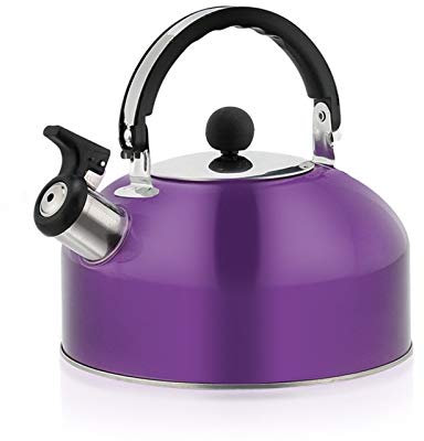Bouilloire Théière Sifflante 3 Litres?Théière Pour Induction Avec Poignée Ergonomique,Tous Feux Dont Induction (Violet)