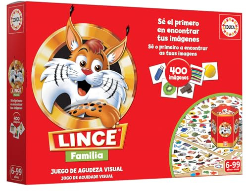 Educa - Lince Familia | Juego de Observación y Memoria con 400 Imágenes | para Toda la Familia | Juego Educativo de Agilidad Visual y Concentración | Niños 6 Años en Adelante