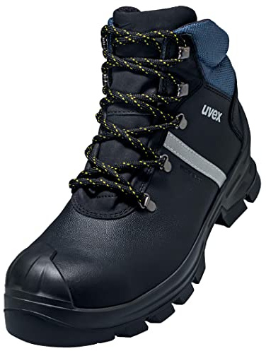Uvex 2 construction S3 SRC - lace-up safety boots - water-resistant - lightweight - men & women - leather - black