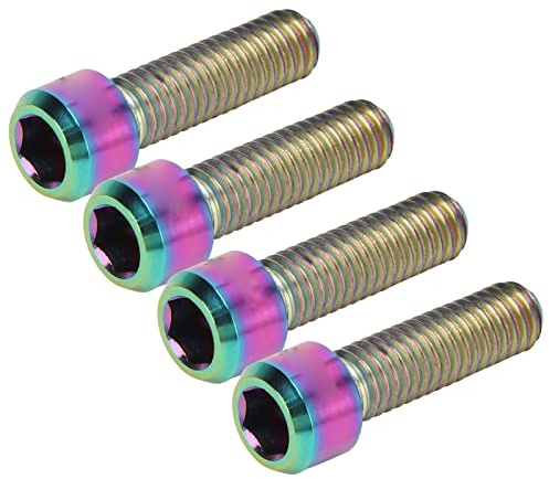 4pcs Bicycle Yoke Bolt, M6 X 20mm Alloy Mountain Bike Disc Brake Caliper Fixed Screw Crankset Screw (Colorful)