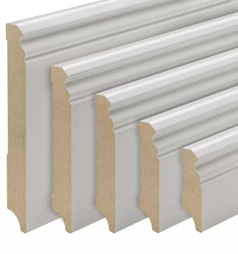 Sockelleisten Hellgrau MDF foliert Hamburger Berliner Profil 80mm