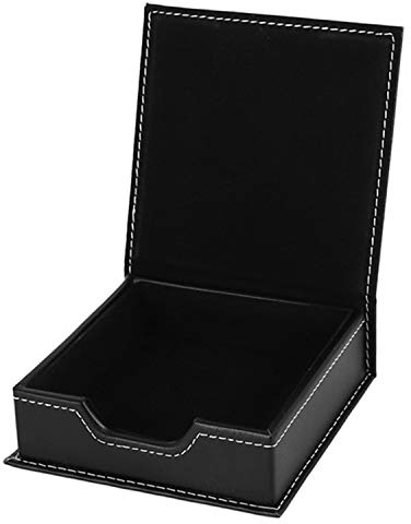 Leder-Notizbox, für Büro, Schule, Organizer, Kartenhalter, Notizbox, Schwarz