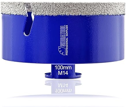 SHDIATOOL Punte diamantate Sega a tazza Fresa per piastrelle con filettatura M14 per gres porcellanato marmo ceramica granito, punte da 100mm