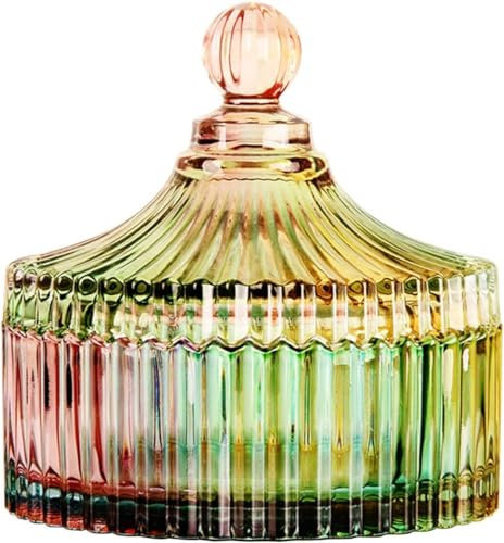 EPASHA Sucrier,Bocaux à Bonbons en Verre Cristal avec Couvercles, Sucrier avec Couvercle, Bol à Sucreries, for Cadeau de Noël de Mariage de Fête, Fruits, Collations-Verre A-Single (Color : Glass B)