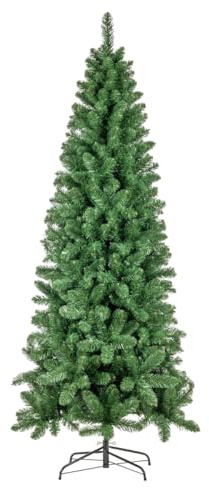 Nataland Albero di Natale Artificiale Verde Slim Modello Iremel Altezza 180 Cm, Abete Super Folto con Effetto Realistico e Rami Con Aghi Anticaduta (180 Cm, Iremel)