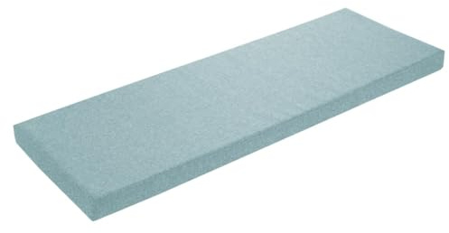 sleepling Bankauflage 140x50 cm, Sitzkissen Outdoor & Indoor, Türkis | Bankpolster, Bezug waschbar, Unterseite Antirutsch, Made in EU
