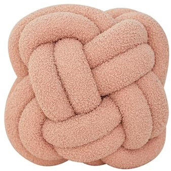 Herfair Knotenkissen Knotenkugelkissen 30cm Ultra Weiche Dekokissen Deko Aesthetic Wurfkissen für Couch Bett,Plüschkissen für Kinderzimmer Schlafzimmer Deko (Rosa)