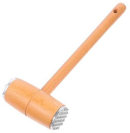 Amosfun Marteau Attendrisseur Viande Bois Massif Manche Antidérapant Outil Cuisine pour Steak Poulet Poisson Maillet Solide pour Attendrissage Et Aplatissement Ustensile Maison Pratique