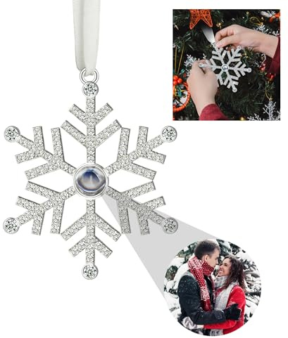 Personalisierte Foto-Ornamente für den Weihnachtsbaum Personalisierter Weihnachtsschmuck mit Bild im Inneren Hängender Sternprojektions-Anhänger Christbaumschmuck Weihnachtsschmuck für Familie Freund