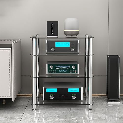 Modernes CD-DVD-Regal, Spielkonsole, Vitrine, AV-Media-Ständer, Eckständer, Media-Audio-Tower-Schrank, einfach zu montieren, platzsparende Möbel für Wohnzimmer, Spiele, Aufnahmestudio B