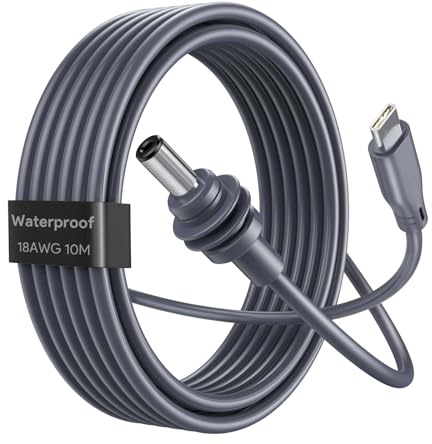 EDUP® Cable USB C a CC PD 100W para Starlink Mini/Mini X, Impermeable, 10m | Cable 10m USB-C a CC, entrada PD 100W, cordón impermeable 18AWG, compatible con fuentes PD 65W+, para Starlink Mini y Mini X