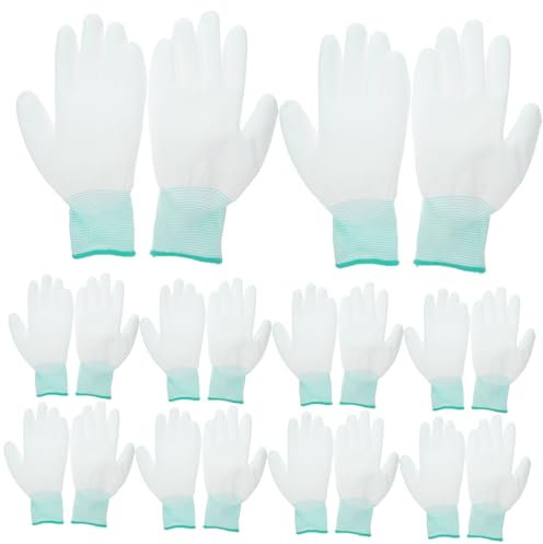 TOPPERFUN 12stücke Antistatische Handschuhe Aus Nylon Mit Pu-beschichteten Fingern Für Pc-bau Computerinstallation Und Elektrikerarbeiten Im Lieferumfang