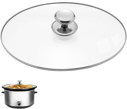 Oval Glass Lid 7 Quart Replacement for Crock Pot 7qt Slow Cooker for Slow Cooker scv700-s-br SCV700, 33474G, SCV700SS, SCV700-KC Replacement Oval 7 Quart Lids