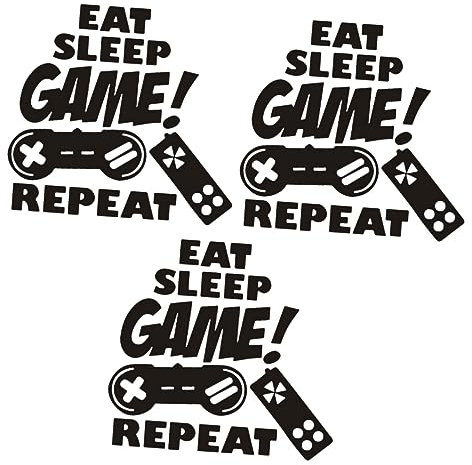 Mipcase 3pcs Gamer Wall Art Wall Sticker Boys Stickers Removable Game Pad Decal Home Decor