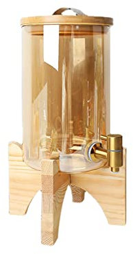BTZHY Dispensador de Bebidas Dispensador de Bebidas, Jarra de Vidrio para Jugo, Color ámbar, para Uso Comercial doméstico, con Base, 4 l.