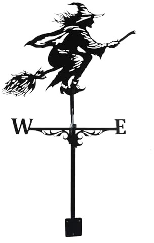 Wetterfahne Hexe Drache, Wetterfahnen Aus Metall, Wetterhahn Für Garten Gartenhaus, Multifunktionale Wetterfahne Fürs Dach Hexe, Windmühle Metall Garten Wetterfest Windrad Fürs Garten Gartenhaus Deko