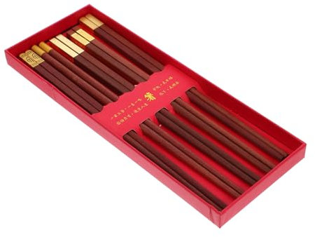 Zerodeko 5pares Palillos De Madera Reutilizables Para Restaurante y Hogar Diseño Elegante