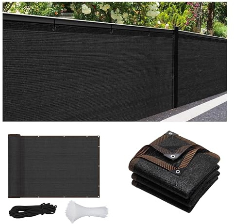ohbien 2 x 5m Garden Privacy Netting, 100g/m² 90% Blocking Privacy Fence Screening HDPE Shading Net UV-resistant Windbreak Netting with 100 Cable Ties and 8m String for Wall Garden Yard Backyard