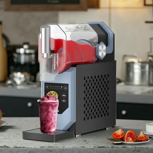 YGHBFRSZ Macchina per Granite Gelati 240w-Non Necessita di Ghiaccio,Visualizzazione della Temperatura in Tempo Reale,Autopulizia,5 Programmi Preimpostati,Touch,per Frappé,Smoothie Milkshake,Blue