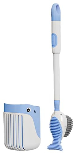 Escobilla de Inodoro con Base - Cepillo Largo, Dispensador Recargable Integrado | Herramienta Práctica de Limpieza con Montaje en Pared, Ideal para WC, Servicios, Baños Contemporáneos