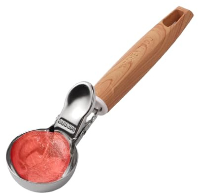 Paleta para Helado - Cucharón Heladero De Acero Inoxidable | Dispensador Con Gatillo Para Porciones Exactas de Helado Bolas de Fruta Waffle Pancake Repostería