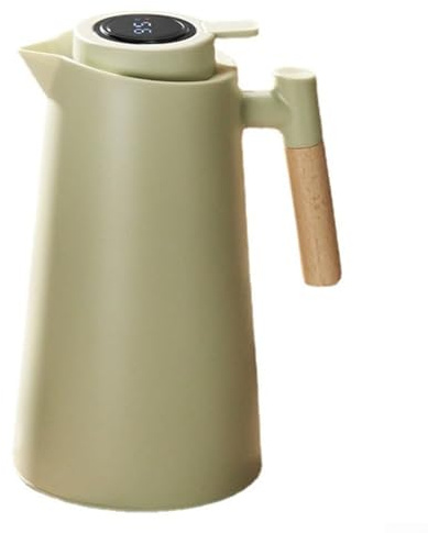 1L Insulated Coffee Jug, Thermal Coffee Carafe, Vacuum Insulated Thermal Jug Food Safe Glass Interior for Home Restaurants Use(Green)