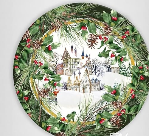 Generico Casa Anversa Set 2 pezzi sottopiatti natalizi Christmas Verde