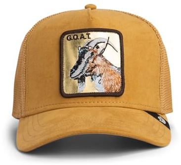 Goorin Bros. Golden Goat Metallic The Farm Trucker-keps, brun med broderad getlapp