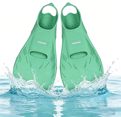 Hikeen Verstellbare Schnorchelflossen Erwachsene Schwimmflossen Kurz Flossen mit Offener Ferse, Unisex Tauchflossen inkl. Netzbeutel