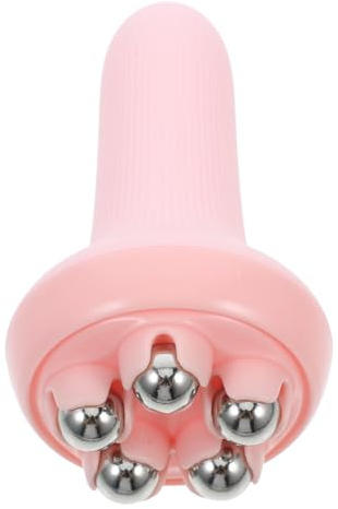 OUNONA Masajeador Portátil de Rodillo para Músculos Precisión, Material de Acero Inoxidable y Pp, Estilo Práctico en Color Rosa para Uso en Casa y Gimnasio