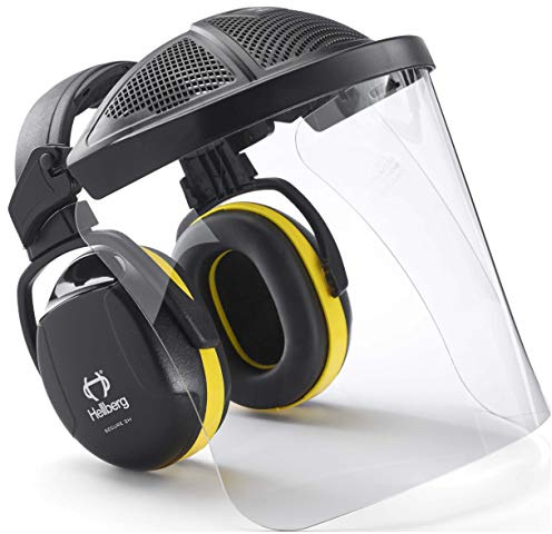 HELLBERG Safety 44102-001 Gehörschutz Secure 2 mit Visier, Polycarbonat-Visier und Secure 2 Gehörschutz