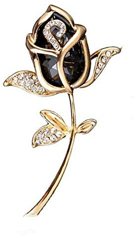 Elegante glänzende Kristall-Rosen-Brosche, Anstecknadeln, AILUOR ausgefallene Schönheit, Blumendesign, Brosche für Frauen, Damen, Braut, Hochzeit, Corsage, Blumenstrauß, Schmuck, Weihnachts