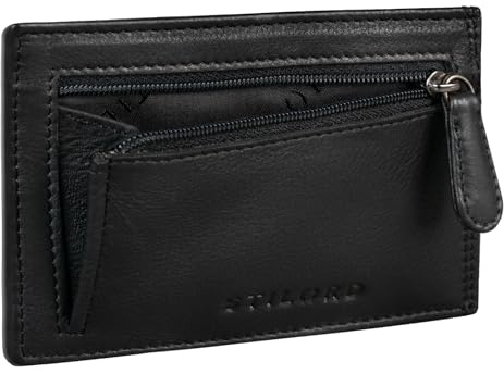 STILORD Trevor Kredit-Kartenetui Leder RFID Herren Damen Mini-Börse Portemonnaie klein EC Kartenetui Slim Wallet Geldbörse Brieftasche Voll-Leder in Geschenkbox Farbe:dunkel - braun