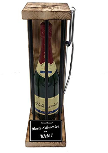 Weihnachten Geschenk für Schwägerin Geschenkidee Rotkäppchen Sekt Eiserne Reserve Black Edition incl. Notsäge Text s/w Beste Schwägerin der Welt Sekt (1 x 0.75 l)