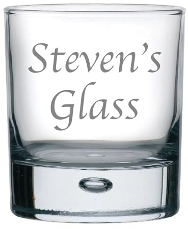 YouPersonalise Personalised Engraved Bubble Whiskey Tumbler Glass - Choose Your Name Design