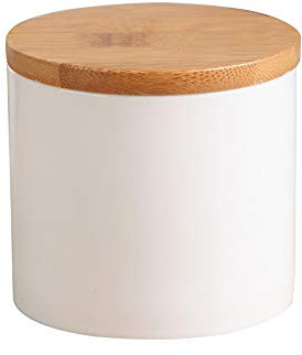 OnePine Vorratsdosen Keramik mit Bambusdeckel Vorratsdose Kaffeedose Teedose - 200ml/7.04 oz Keramik Aufbewahrungsdosen für Tee Kaffee Bohne Zucker Gewürz Nüsse Korn