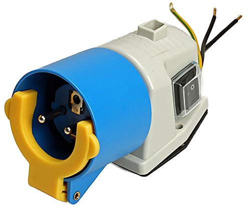 Schuko-Einspeise-Dose K331/5 mit Kupplungshalter und Wippschalter für Anbau