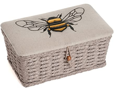 Hobby Gift Small Sewing Craft Hobby Storage Box, Wicker Basket, Linen Bee