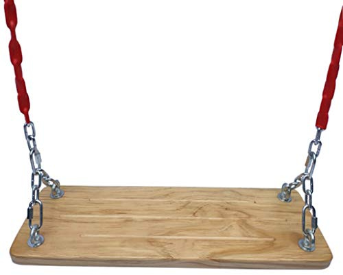 zxb-shop Swings Iron Chain Outdoor Swing Hanging Chair Non-Slip Wooden Seat Board Swing Courtyard Balcony Outdoor Cradle Chair Swing 23.6x7.8 Inches Swing Outside Toys (Color : B)