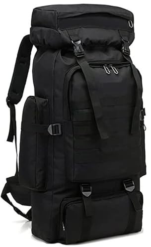 ded Mochila de Senderismo para Viajes Montañismo Escalada Camping Trekking 80L Hombres Mujeres macuto Impermeable Negro