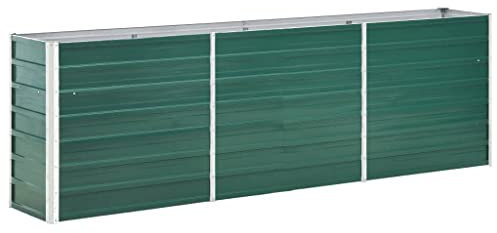 WIFESE Lit SuréLevé De Jardin Acier Galvanisé 240x40x77 Cm Vert Jardinieres Exterieur Jardiniere Bois Jardiniere Balcon Carré Potager Bacs ã Fleurs Rectangulaire