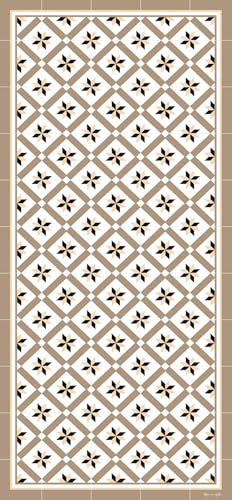DobleUve Tapis de cuisine en vinyle hydraulique 24 cm, marron, 65x80 cm, lavable, antidérapant