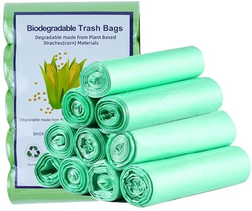 45 sacchi della spazzatura organici 50L,sacchi della spazzatura per bidoni del compost 3 rotoli 45 pezzi, sacchetti per rifiuti biologici e biodegradabili per la cucina