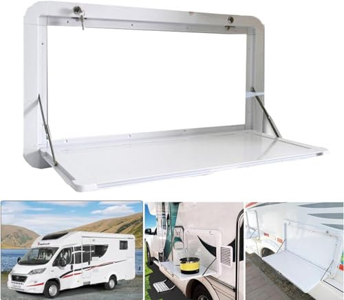 MKYOKO Wohnmobil Wandklapptisch, Klapptisch Wandmontage, Esstisch Klappbar, Aluminiumlegierung, for Picknick-Computer-Arbeitsplatz Im Freien (Color : Wit)