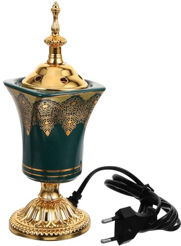 Happyyami Weihrauchbrenner Aus Keramik Hand-räuchergefäß Elektrischer Weihrauchbrenner Räucherstäbchenbrenner Weihrauchkegelbrenner Vintage Aromabrenner Fein Metall Stecker