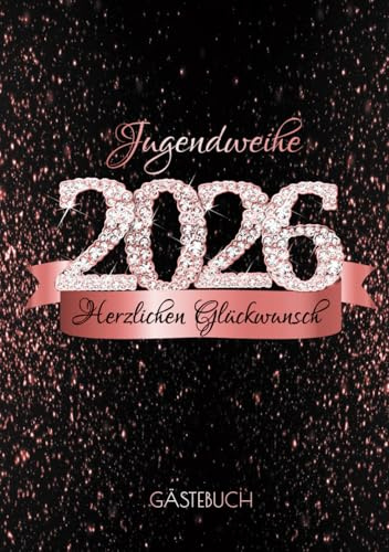 Gästebuch: Zur Jugendweihe I Schwarz Rose Gold Diamant & Banner Design I Geschenke & Festliche Dekoration zur Jugendfeier I Sprüche, Wünsche, Geschenkeliste, Danksagung
